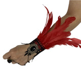 Manchettes gothiques en dentelle et plumes – Plusieurs couleurs disponibles