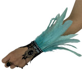 Manchettes gothiques en dentelle et plumes – Plusieurs couleurs disponibles