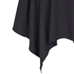 Robe Gothique Femme Manches Courtes à Volants Noir Dentelle