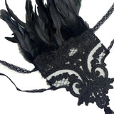 Manchettes gothiques en dentelle et plumes – Plusieurs couleurs disponibles