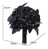Bouquet de mariée gothique – Fleurs noires et rouges