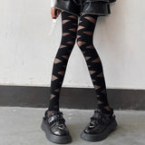 Gothic Lolita Sheer Crossed Tights