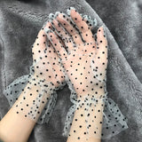 Gants Gothiques Transparents en Dentelle à Points