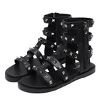Sandales Gothiques Gladiator à Fermeture Zippée - Antre Gothique