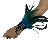 Manchettes gothiques en dentelle et plumes – Plusieurs couleurs disponibles