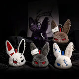 Porte-clés lapin gothique en peluche