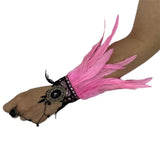 Manchettes gothiques en dentelle et plumes – Plusieurs couleurs disponibles