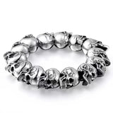 Bracelet Gothique Tête de Mort en Alliage de Zinc
