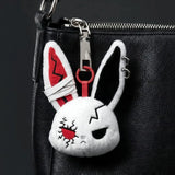 Porte-clés lapin gothique en peluche