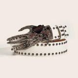 Ceinture gothique main squelette cloutée