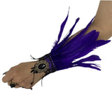 Manchettes gothiques en dentelle et plumes – Plusieurs couleurs disponibles