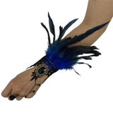 Manchettes gothiques en dentelle et plumes – Plusieurs couleurs disponibles