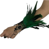 Manchettes gothiques en dentelle et plumes – Plusieurs couleurs disponibles