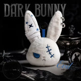 Porte-clés lapin gothique en peluche