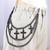 Chaîne De Ceinture Gothique Punk Métal Croix