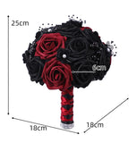 Bouquet de mariée gothique – Fleurs noires et rouges