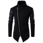 Sweat Gothique Zippé Manche En Cuir - Antre Gothique
