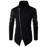 Sweat Gothique Zippé Manche En Cuir - Antre Gothique