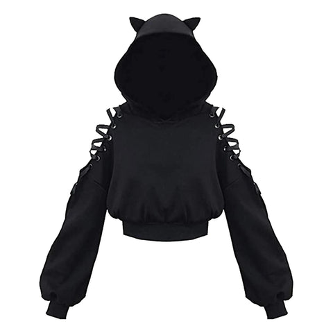 Gothic Katzenohren Hoodie|Gothic Den L'Antre Gothique