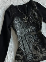 T-shirt gothique vintage croix - Antre Gothique