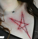 Tatouage Gothique Pentagramme Rouge - Antre gothique