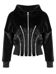 Veste Gothique Velours Chic à Zip - Antre Gothique