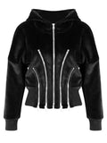 Veste Gothique Velours Chic à Zip - Antre Gothique