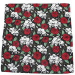 Gothic Skull and Roses Scarf