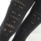 Gothic Leggings with Lace Cutouts 