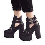 Gothic Boots<br> with Square Heels 