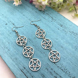 Gothic Earring<br> Triple Pentagram