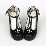 Gothic-Schuh mit Absatz<br> Gotisches Kreuz 