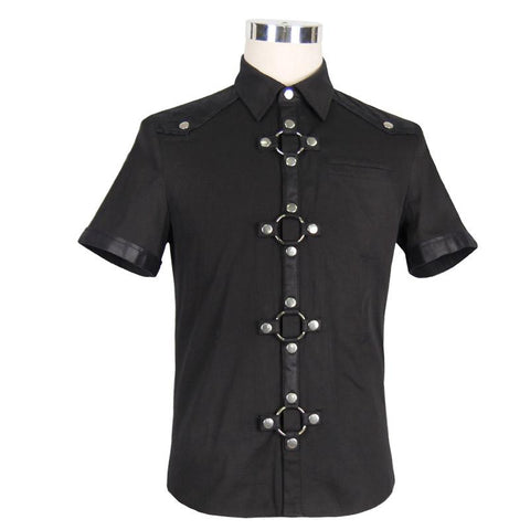 Black Gothic Shirt with Short Sleeves Black Gothic Shirt with Short Sleeves