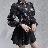 Gothic-Bluse<br> Musselin
