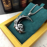 Gothic Necklaces<br> Crescent Moon Skull