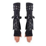 Gothic-Handschuhe<br> Schwarz lang