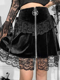 Gothic Skirt<br> Velvet Zipper