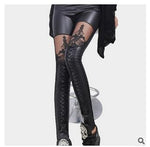Gothic Leggings<br> In Black Leather