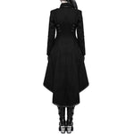 Gothic Coat<br> Black Slim Plain Pleated