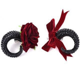 Gotische Haarspange<br> Horn und rotes Band