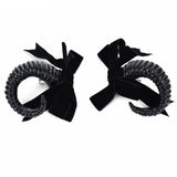 Gothic hair clip<br> Horn &amp; Red Ribbon