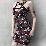 Gothic-Kleid<br> Rosa Totenkopf