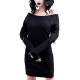 Gothic Dress<br> Black Off Shoulder