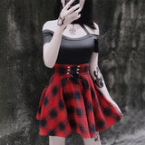 Gothic Dress<br> Red Pleated