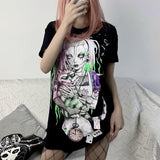 Gothic-T-Shirt<br> Katzenliebhaberin Lolita