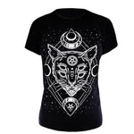 T-Shirt Gothique Chat Noir 
