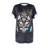 T-Shirt Gothique Skull Pentagramme 