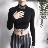 Gothic Crop Top<br> Long sleeve